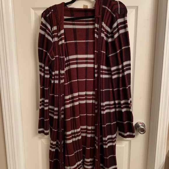 Sweaters - Duster with hood